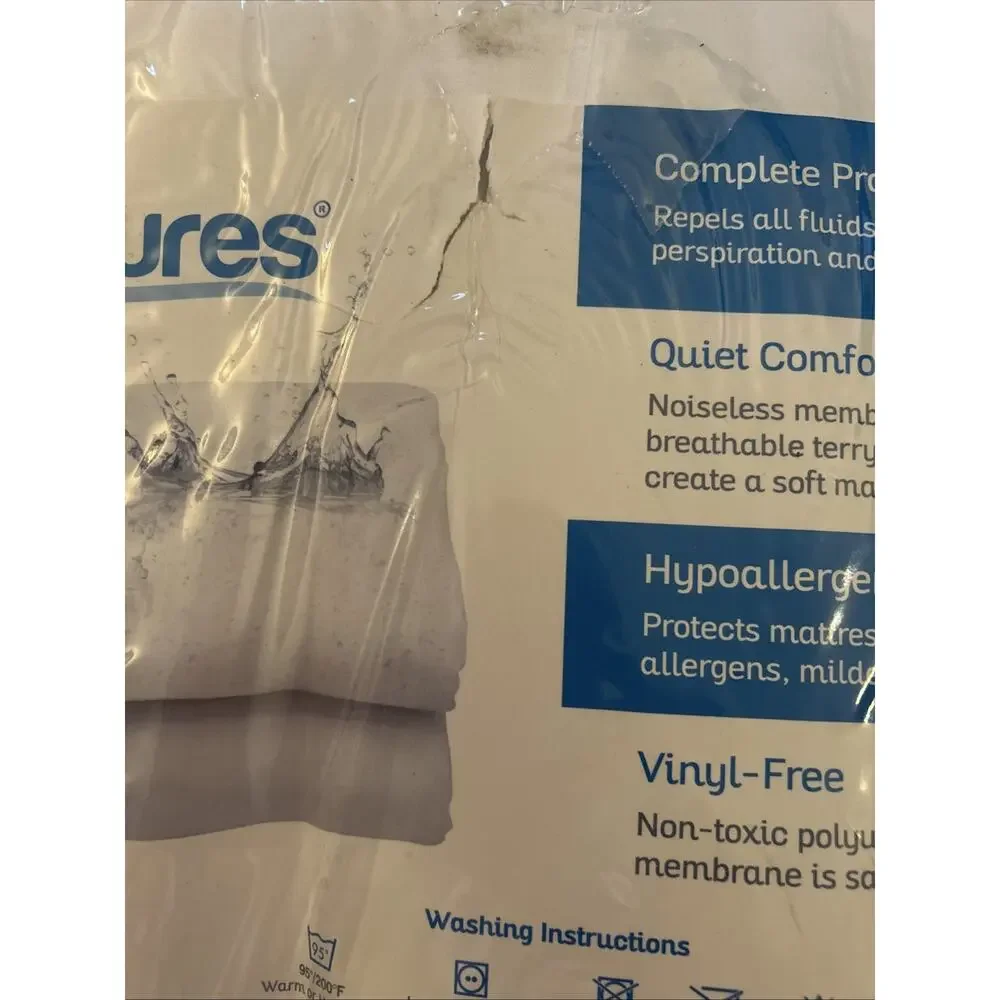 Sures Waterproof Mattress Protector Twin XL New In Plastic! Hypoallergenic